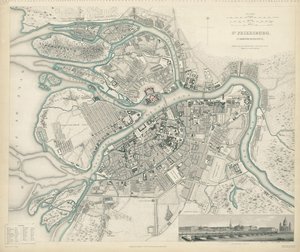 圣彼得堡地图，1834年 作者 WB克拉克