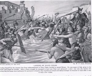登陆朱利叶斯凯撒，“哈钦森的国家历史”插图，c.1910