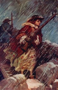 加拿大女英雄 Madeleine De Vercheres（彩色石版画）