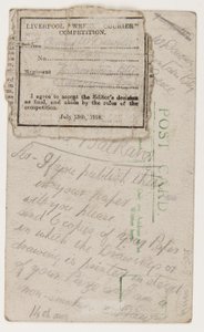 1918年8月14日利物浦周刊信使编辑的明信片（明信片上的铅笔） 作者 道森