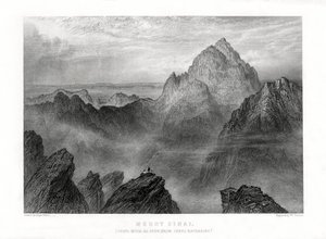 西奈山：从杰贝尔·卡塔琳娜（Jebel Katharina）看到的杰贝尔·穆萨（Jebel Musa），1887年。