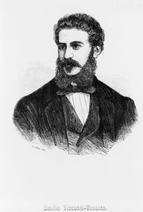 维斯康蒂-维诺斯塔侯爵埃米利奥（1829-1914）肖像，爱国者，意大利政治家和外交家，曾任意大利王国参议员和外交部长 作者 WG（后）塞耶