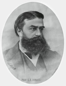 意大利数学家和天文学家乔瓦尼-巴蒂斯塔-多纳蒂（1826-1873）的肖像，雕版画 作者 WG（后）塞耶