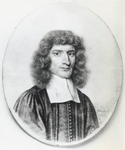 艾萨克-巴罗（1630-1677）的肖像，英国基督教神学家和数学家，雕版画 作者 WG（后）塞耶
