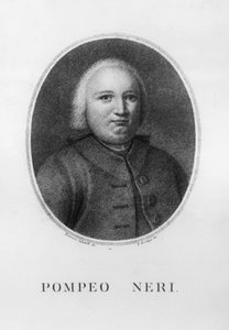 意大利法学家和政治家蓬佩奥-内里（1706-1776）的肖像，贝内代托-博尔迪加（1768-1847）根据弗朗西斯科-萨巴泰利（1803-1829）的画作绘制的蚀刻画。 作者 WG（后）塞耶