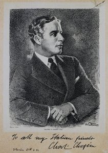 查尔斯-斯宾塞-卓别林爵士（1889-1977）肖像，英国演员和导演 作者 WG（后）塞耶