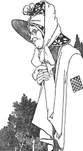 她戴着大帽子，上面戴着最美丽的花朵，c1930 作者 威廉·希思·罗宾逊