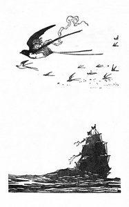 燕子高高地飞向空中，c1930 作者 威廉·希思·罗宾逊