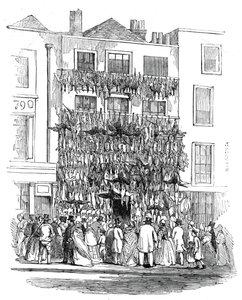 霍尔本-希尔（Holborn-Hill）的普利特（Poulterer）商店，1845年。