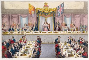 维多利亚女王（1819-1901）1837年在市政厅宴会上喝伦敦市民的健康 作者 W.莱克