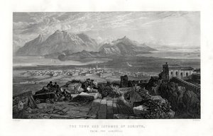 1887年，希腊雅典卫城的科林斯镇和地峡