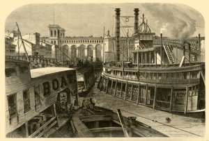 圣路易斯的堤坝》，1874年。   作者 W·罗伯茨