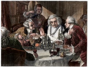 约翰逊博士与约翰-威尔克斯的第一次访谈》，1866年。 作者 托马斯