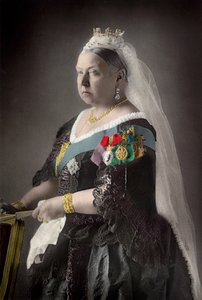英国的维多利亚女王（1819-1901）。照片由W.和D.多尼，来自 "内阁画像馆 "英国