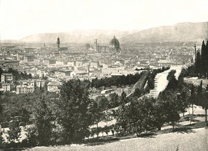 意大利佛罗伦萨市全景，1895年。 作者 W和S有限公司