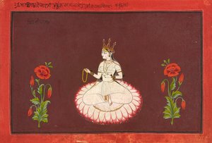 萨拉斯瓦蒂，女神系列的对开本，约1680-1700年。 作者 瓦吉德