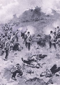 袭击雷丹，1915年英国陆地和海上战役的插图 作者 Wal Paget