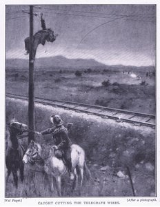 切割电线，插图来自比勒陀利亚之后：游击队战争，1902年 作者 鲸鱼佩吉特