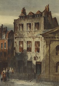艾萨克·牛顿爵士的住宅，圣马丁街，莱斯特广场（chromolitho）