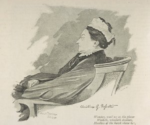 克里斯蒂娜-罗塞蒂肖像》，《卡塞尔家庭杂志》第 226 页，1895 年 2 月（石版）。 作者 沃克·霍奇森