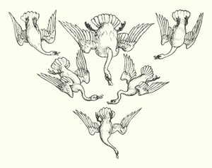 六只天鹅（雕版画