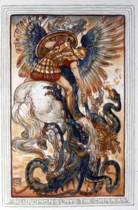 贝勒罗丰正在杀死奇美拉，约 1900 年（插图） 作者 沃尔特克兰