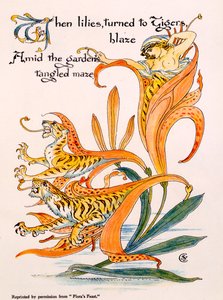 虎百合，来自Walter Crane的&39;Flora&39;s Feast&39;的插图，首次出版于1889年 作者 沃尔特克兰