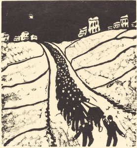 埋葬的葬礼，1916年。 作者 沃尔特·格拉马特
