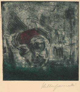 疲惫男人的半身像，自画像 疲惫的头，自画像，1922年。
