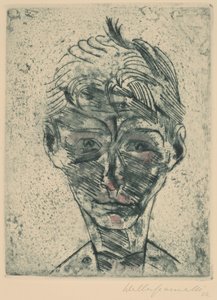 年轻人的半身像，自画像男孩的头，自画像，19221923。