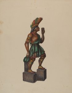 雪茄店印第安人，约1936年。 作者 沃尔特·霍赫斯特拉瑟