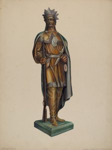 雪茄店印第安人，约1938年。 作者 沃尔特·霍赫斯特拉瑟