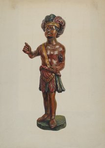 雪茄店印第安人，约1940年。 作者 沃尔特·霍赫斯特拉瑟