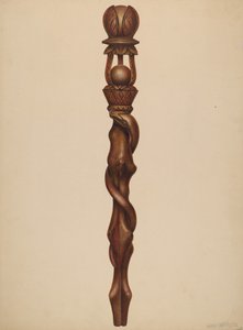 权杖伐木工人雕像，约1938年。