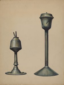 两盏油灯，约1938年。 作者 沃尔特·霍赫斯特拉瑟
