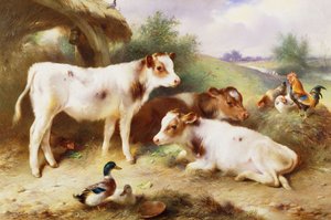 拜尔的犊牛和家禽 作者 沃尔特·亨特
