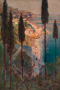 晚霞，阿马尔菲，约1887-1906，1906-7 作者 沃尔特·J·多恩