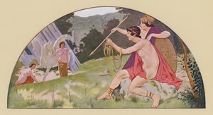 贝勒罗丰从密涅瓦手中接过飞马（彩色石版画）