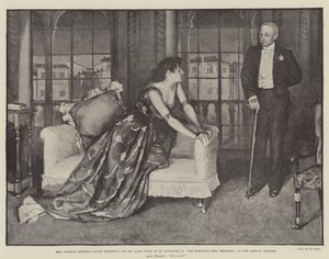 帕特里克·坎贝尔夫人（Agnes Ebbsmith）和哈尔先生（St Olpherts公爵）在臭名昭着的埃布斯密斯夫人身边，在加里克剧院