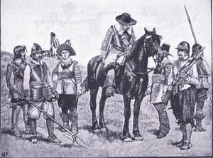 Cromwellian Soldiery的类型，来自Cassells出版的英国人的历史，由Waverley Book Company Limited出版，c.1940 作者 沃尔特·佩吉特
