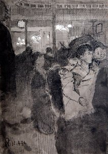 老贝德福德（木板上的钢笔、墨水和水墨）。 作者 沃尔特·理查德·西克特