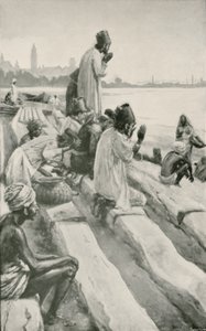 Parsis崇拜孟买海滩上的冉冉升起的太阳 作者 沃尔特·斯坦利·佩吉特
