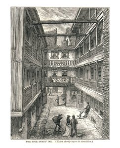 拆迁前不久的四天鹅旅馆，1878年
