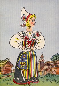沃尔特-特里尔的疯狂服装：瑞典（彩色石版印刷）