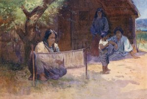 新西兰：编织凯塔卡（彩色石版画）