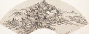 景观，日期为1788年。 作者 王辰