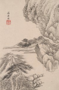 各种古代大师风格的山水画：王蒙山水画（1308 年