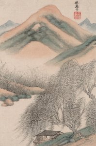 古代大师风格的山水画；许崇（965 年）山水画