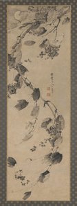 风和月下的葡萄树，明代，1368-1644年。 作者 王良臣