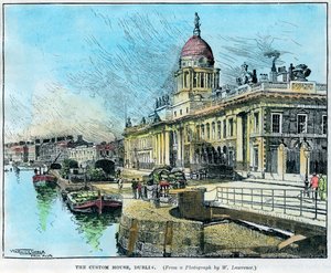 海关大楼，爱尔兰都柏林，建于1890年。 作者 沃里克·戈布尔